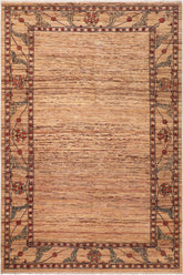handmade Modern Gabbeh Beige Rust Hand Knotted RECTANGLE 100% WOOL area rug 6  x 9